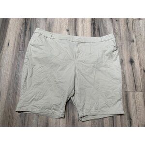 Lane Bryant Womans 28 Tan Khaki Flat Front Shorts